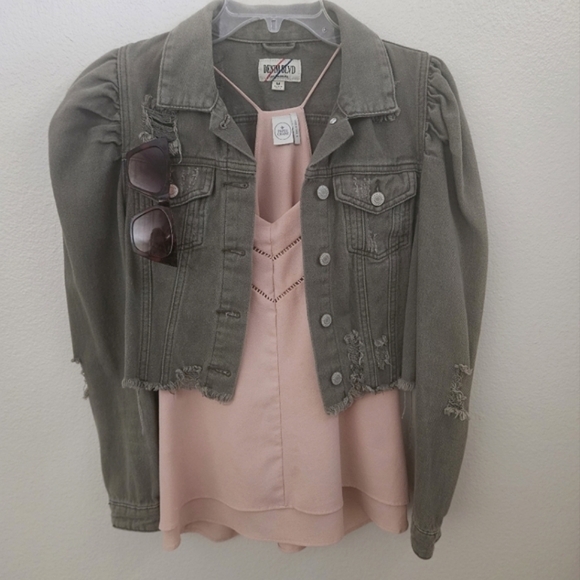 Denim Blvd. Distressed Cropped Jacket - Picture 2 of 7